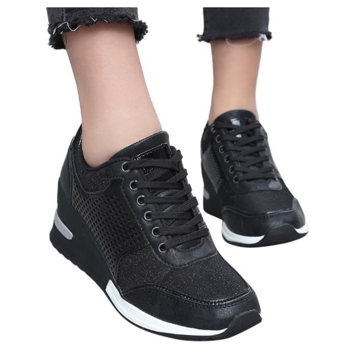 Chaussures noires femme compensées outlet