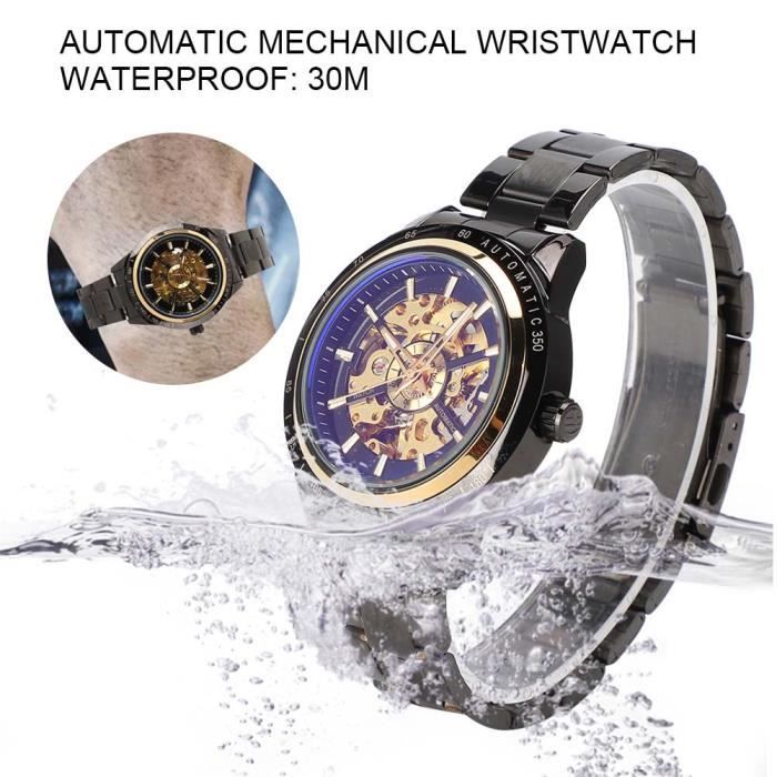 Mxzzand montre-bracelet FORSINING Montre mécanique automatique étanche pour  homme en acier inoxydable bijoux montre Coquille d'or , - Achat/vente montre  - Cdiscount