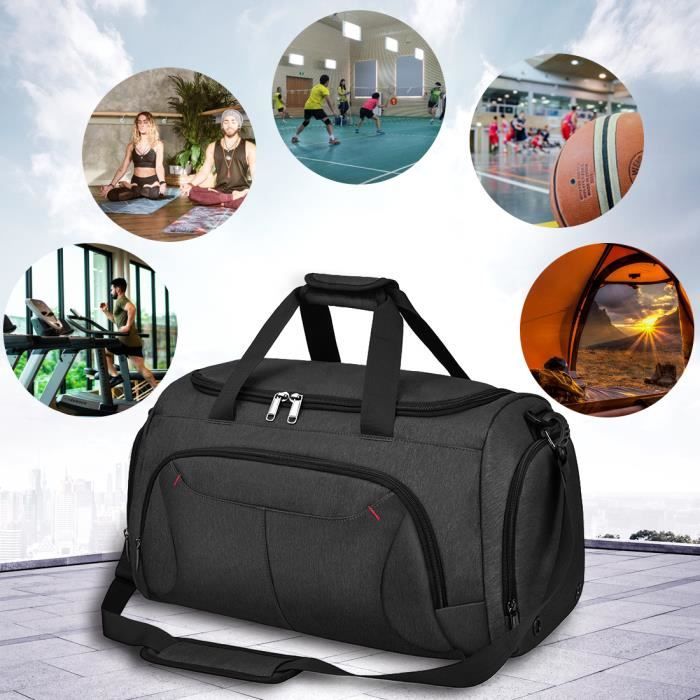 NUBILY Sac Sport Homme Sac de Voyage avec Compartiment à Chaussures Grande  Capacité Imperméables Sac Gym Fitness Sac Bandoulière 40L - Cdiscount Sport