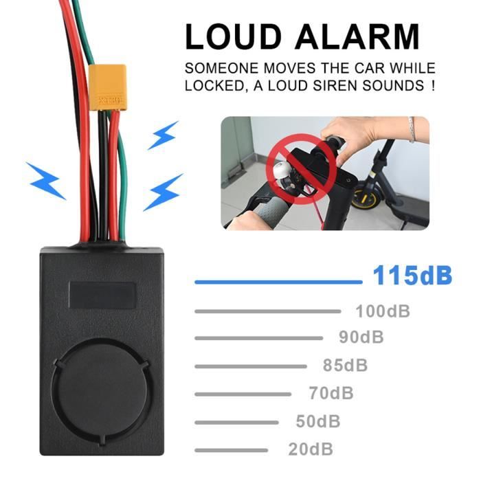 Alarme de sécurité QINGQUE pour Ninebot MAX G30 - Antivol Trottinette  électrique - 115 dB - Noir - Cdiscount Sport