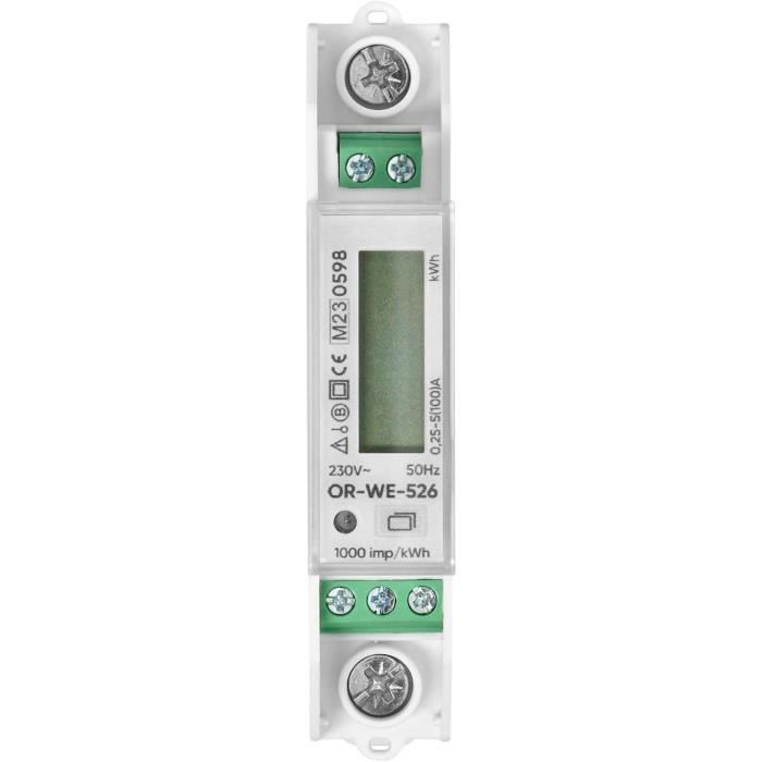 ZOREI Indicateur Lumineux LED Rail DIN 220V Monophasé Vert - 1 Module