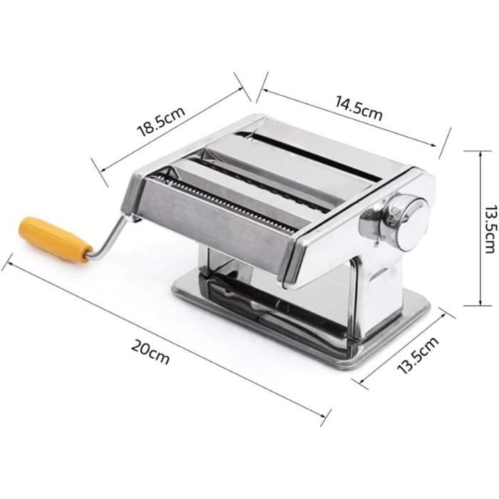 Machine à Pâtes Manuelle En Acier Inox - Laminoir 6 épaisseurs Avec 2 Lames - Pour Spaghetti, Fettuccine, Lasagnes Maison - 9