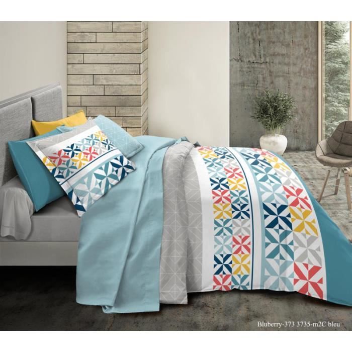 Parure de Draps 4 Pièces 160x200 cm, Parure de Lit Adulte avec 2 Taies d'oreillers et 1 drap-housse, en Polyester, Vert - Maison Parure de Draps 4 Pièces 160x200 cm, Parure de Lit Adulte avec 2 Taies d'oreillers et 1 drap-housse, en Polyester, Vert - Maison