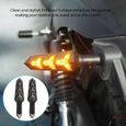 Qiilu Clignotant de moto 1 paire de clignotants de moto LED lampe Fishbone Y forme indicateur lumineux-2