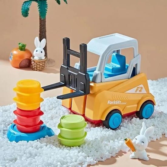 1 jeu de jeux de transport Forklift - Camion, chariot élévateur, camion avec fonctions pour enfants - ma