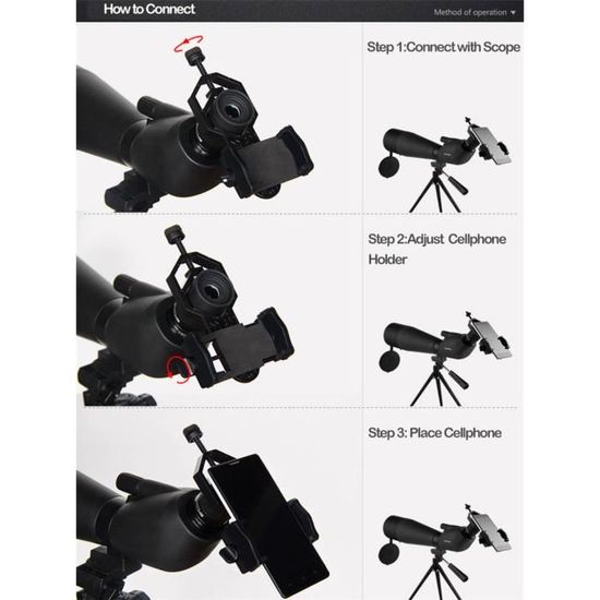 LUXUN Adaptateur de téléphone pour télescope