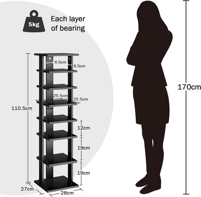 OYREL Étagère à Chaussures à 10 Niveaux, En étal Robuste, étagère à