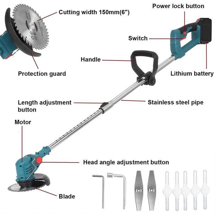 INN Coupe Bordure 500w Avec Batterie Debroussailleuse Electrique Sans