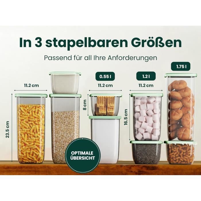 Boite Rangement Cuisine Lot De 8, 2.5L Boîte Hermetiques Alimentaires, Boite Alimentaire