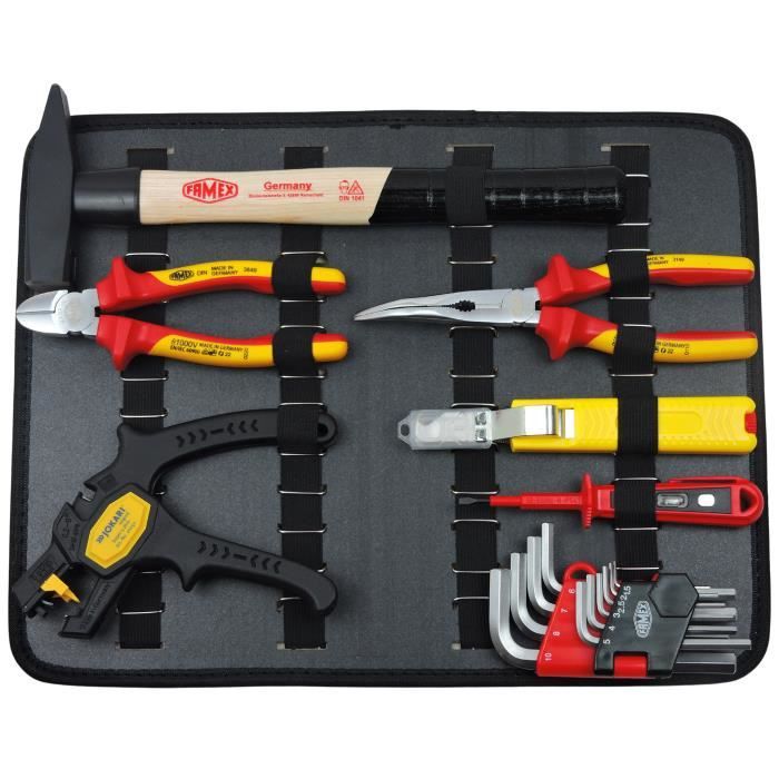 Caisse à outils - Mallette a Outil - Kit d'outils pour électricien - Des  outils de fabrication allemande - FAMEX 789-10 - Cdiscount Bricolage