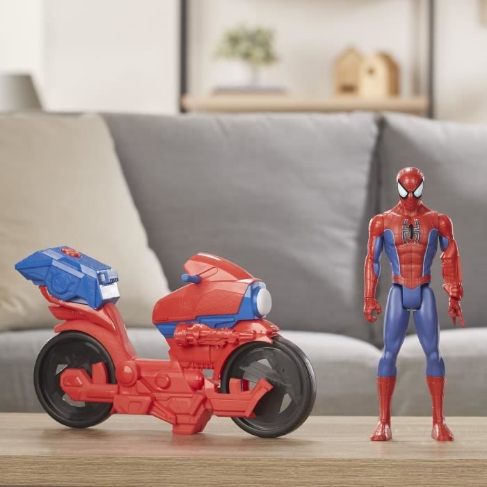 Spider-Man - Spider-Man Titan Puissance Avec Moto (Figurine 30 CM  Electronique Avec Moto) - Cdiscount Jeux - Jouets