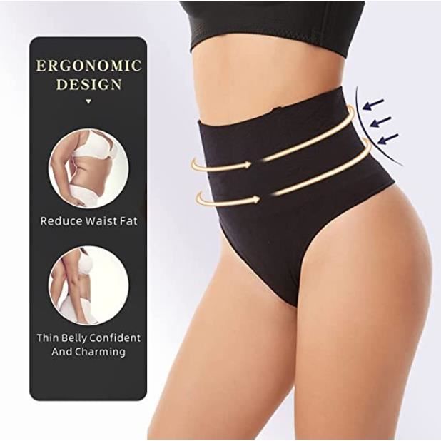 String Gainant Femme Culotte Gainante Taille Haute Gaine Amincissante Invisible Ventre Plat Panty Minceur Femme Sculptante Culotte le noir Cdiscount Pret a Porter