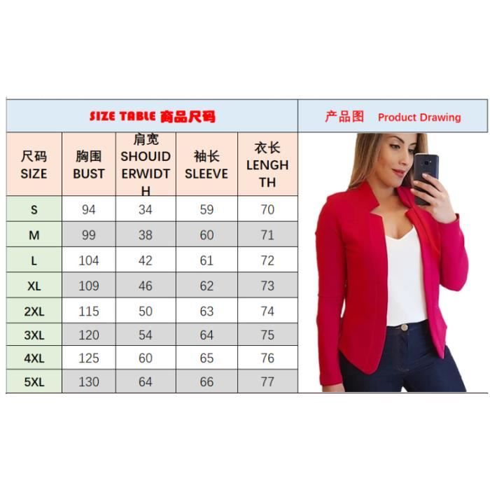 Blazer Femme Slim Fit LIAOPUFUS - Veste Élégante Bureau Ou Décontractée - Plusieurs Coloris