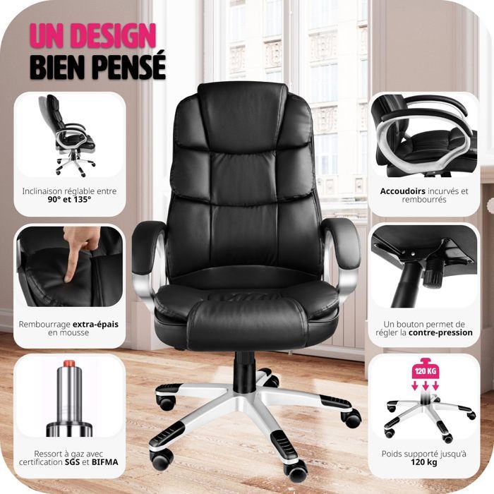 Fauteuil De Bureau FineBuy – Tissu Marron – Moderne – Bon état