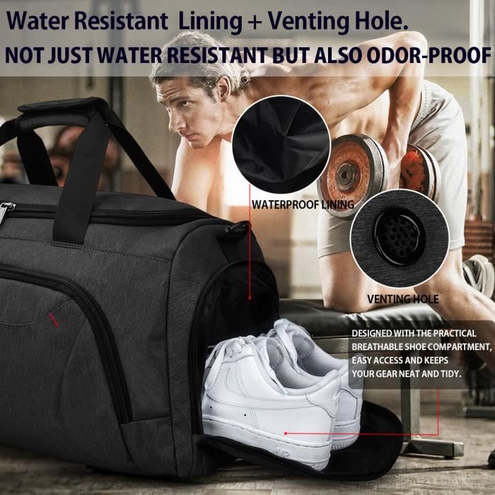 Sac de Sport Homme Sac de Voyage avec Compartiment à Chaussures Grande  Capacité Imperméables Weekender Sac Gym Fitness Sac Bandoulière pour Hommes  Femmes Sac à Main 40L, Mode en ligne