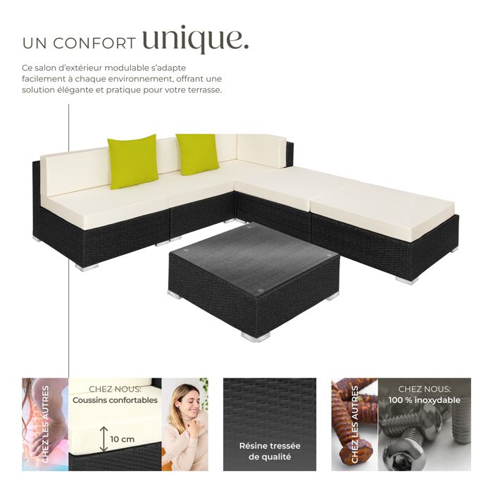 tectake® Ensemble Salon de Jardin encastrable en Poly Rotin 2 Personnes, Cadre en Aluminium, Ensemble Fauteuil Salon et Table de Jardin, Coussins Inclus, Mobilier de Jardin Amenagement Balcon Terrasse tectake® Ensemble Salon de Jardin encastrable en Poly Rotin 2 Personnes, Cadre en Aluminium, Ensemble Fauteuil Salon et Table de Jardin, Coussins Inclus, Mobilier de Jardin Amenagement Balcon Terrasse