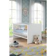 Chambre bébé Duo : Lit 70 x 140 cm + Commode à langer NIKO - Blanc - TREND TEAM-3
