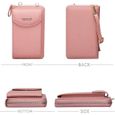 Petit sac à bandoulière pour femme, portefeuille mobile avec fente pour carte de crédit Yolistar (rose)-3