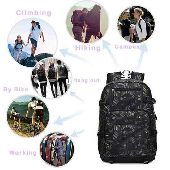 Ronaldo Juventus Fans Sac A Dos avec Port de Charge USB Unisexe Sac a Dos Cartables Scolaires pour des Enfants eTudiants 04 Noir Cdiscount Bagagerie Maroquinerie