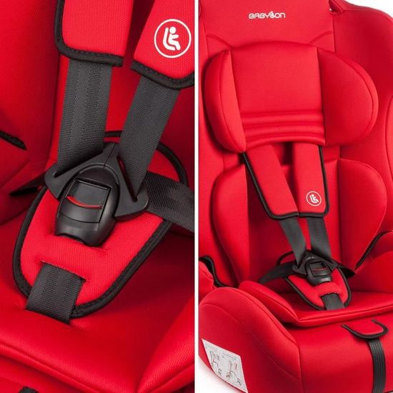 ECE R44//04 Rouge rehausseur voiture avec dossier avec ceinture de sécurité à 5 points d/'attache supérieure de 1 à 12 ans sièges auto 9-36 kg BABYLON siege auto Protect siège auto groupe 1//2//3