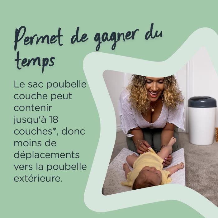 TOMMEE TIPPEE Poubelle a Couches Twist & Click, Starter Pack, Protection  Anti-Odeur Et Anti-Germe