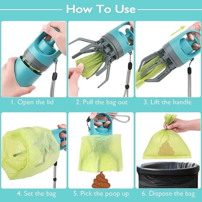 Pelle Ramasse-crottes Pliable Pour Chien – Manche 60 Cm – Matériau ABS + PP