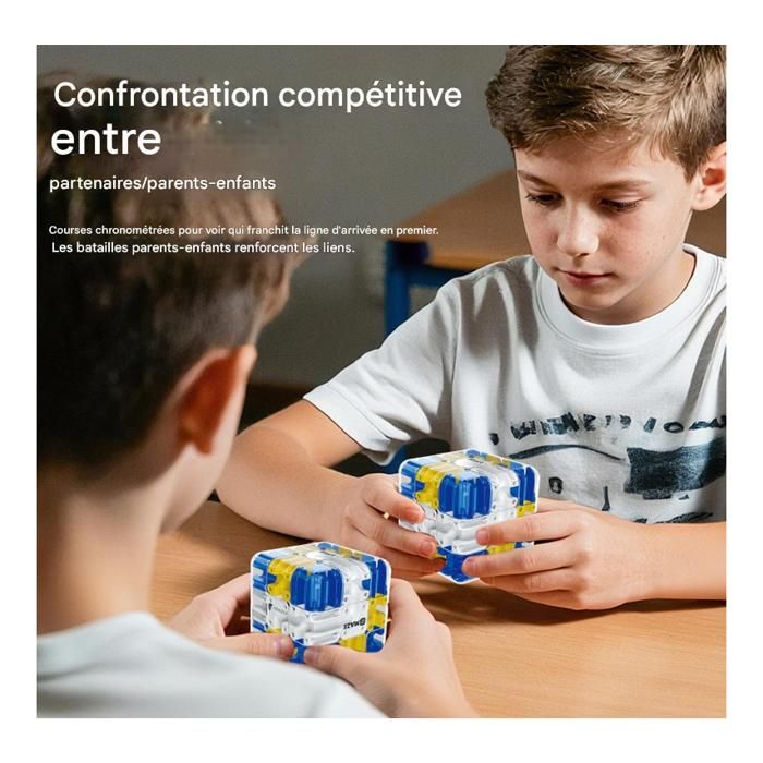 Cube Labyrinthe 3D Avec Bille - Casse-tête Interactif, Dimensions ~8,5 Cm, ABS, Pour Tous âges