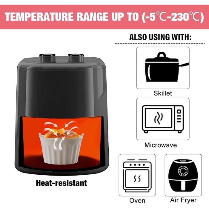 Lot de 2 paniers de rechange réutilisables en silicone pour friteuse à air comprimé Ninja Foodi