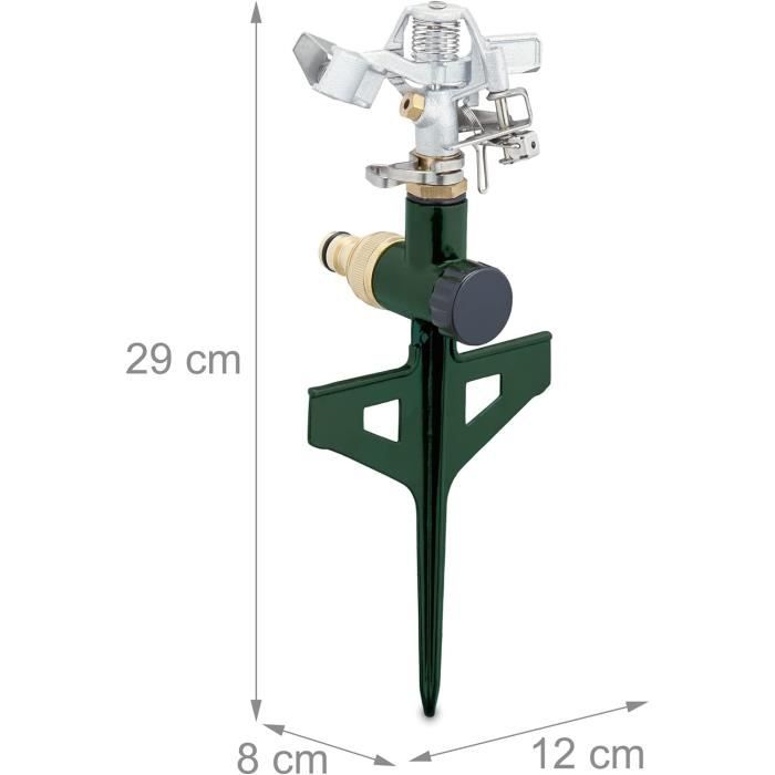 Arroseur Oasis K-200 à Pulsations – Portée Ajustable 360°, Base Lestée, Idéal Jardin