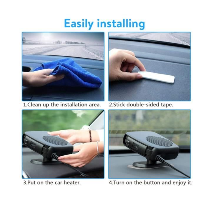Chauffage De Voiture 12V 150W - Anti-buée Et Dégivreur, Prise Allume-cigare, Rotatif 180° - 13