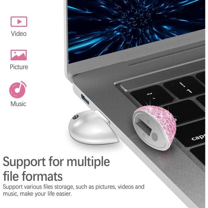 Lot De 2 Clés USB En Métal 64 Go Clé USB 64 Go Clé USB 2.0 Clé USB