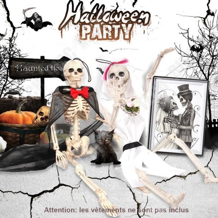 Lot De 10 Pendentifs Squelettes D'Halloween Avec Cordon - Figurines