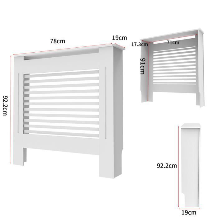 UNHO Cache Radiateur Chauffage Blanc hauteur 92cm Cache-Radiateur en ...