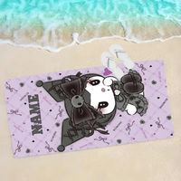 Serviette De Plage Microfibre Kuromi Sanrio 70x140 Cm - Séchage Rapide, Légère, Design Kawaii - Pour Plage, Piscine, Voyage