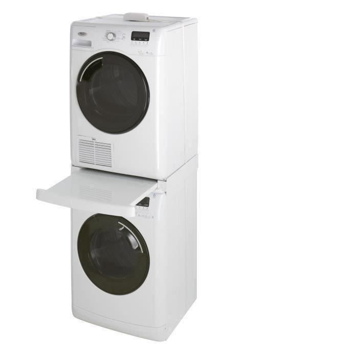 Rehausseur universel (piédestal) réglable pour machine à laver ou sèche- linge blanc avec panier 60601400