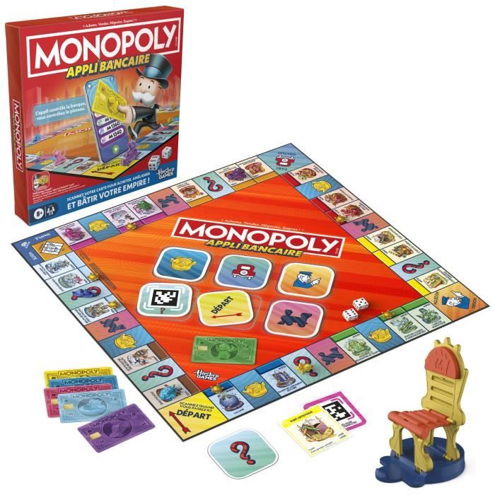 Monopoly Appli Bancaire – Jeu De Plateau Électronique Avec Cartes Bancaires, Mini-Jeux AR, Appli Gratuite, Dès 8 Ans, 2 à 6 Joueurs