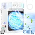 Climatiseur Mobile 1200ml avec Télécommande Refroidisseur ;air 5 en 1 Climatiseur Portable avec 3 Vitesses Veilleuse 7