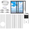 Joint de fenêtre de climatisation pour climatiseurs mobiles, kit de fenêtre pour tuyau évacuation 108-154cm, 4-in-1 Adapter TUYAU
