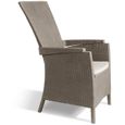 Keter Chaise inclinable de jardin Vermont Cappuccino 238449 420019-0
