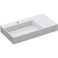 Vasque de salle de bains - Mai & Mai - Lavabo suspendu blanc avec rangement - Rectangulaire - Résine-0