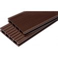 Lame terrasse bois composite alvéolaire Dual - L: 360 cm - l: 14 cm - E: 25 mm - Chocolat-0