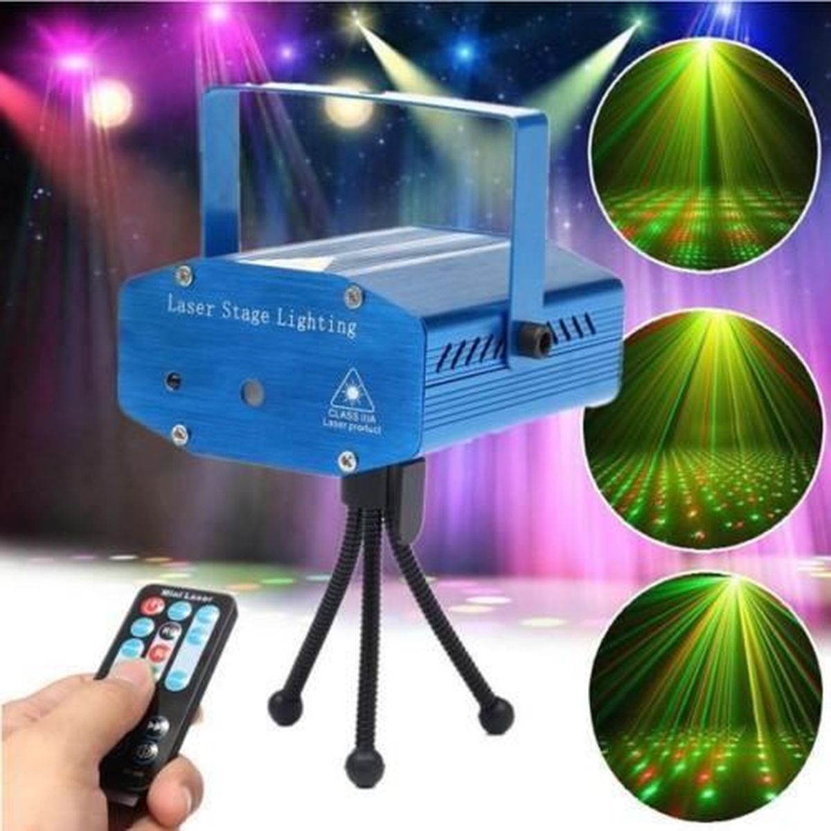 Mini Lampe de Scène laser Projecteur avec Et le son activé