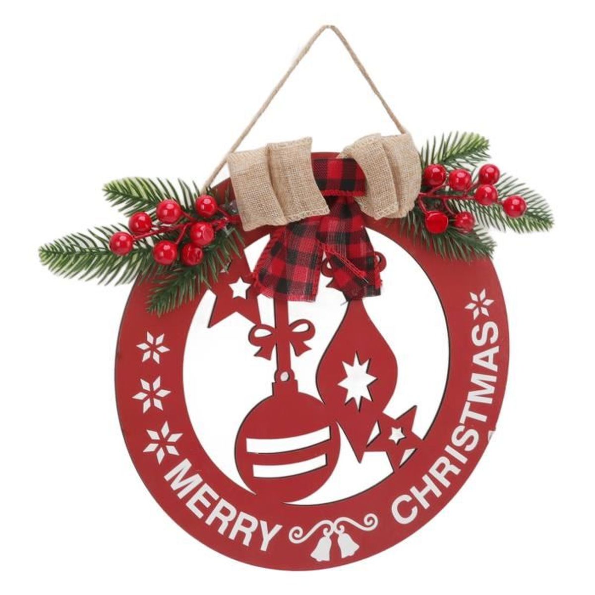 Plaque Suspendue En Bois Argenté “Joyeux Noël” – Déco Murale, Porte Ou Fenêtre – Style Rustique