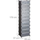 HELLOSHOP26 Meuble armoires chaussures casiers plastique modulable rangement 20 paires noir 13_0001644_3