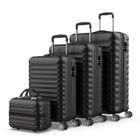 Numada - Jeu de valises noir 4 pcs ABS. Valise cabine 53x33,5x22, valise moyenne 60L, grande valise 78L et trousse de toilette.