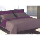 SALOME PRESTIGE Housse de couette bicolore et réversible Satin de Coton 120 fils - 240x260 - taupe/lie de vin