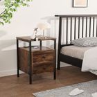 VIVOLILV Tables de Chevet - Table Basse avec Prises Électriques et Ports USB - Table D’Appoint et Étagères de Rangement - 40x40x61cm