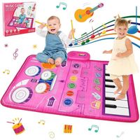 Jouets pour Bébé 1 an, 2 en 1 Tapis Piano Musical & Tapis de Batterie pour Tout-Petits, Tapis de Jeux Musique Cadeau Anniversaire