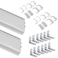 Emuca Kit de 2 profils centraux Gola pour meubles de cuisine, longueur 2,35mm, avec accessoires, Aluminium, Anodisé mat