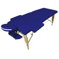 Table de massage pliante 2 zones en bois avec panneau Reiki + Accessoires et housse de transport - Bleu azur - Vivezen